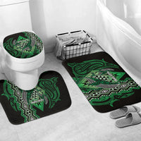 Aotearoa Iwi Ngai Tahu Bathroom Set NZ Maori Humpback Whale Taniko Motifs LT14 Mat Set Only (3 pcs) One Size Green - Polynesian Pride