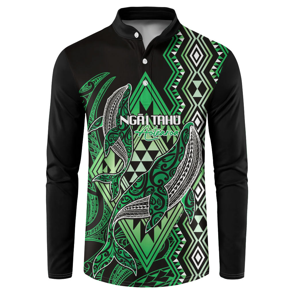 Aotearoa Iwi Ngai Tahu Personalised Button Sweatshirt NZ Maori Humpback Whale Taniko Motifs