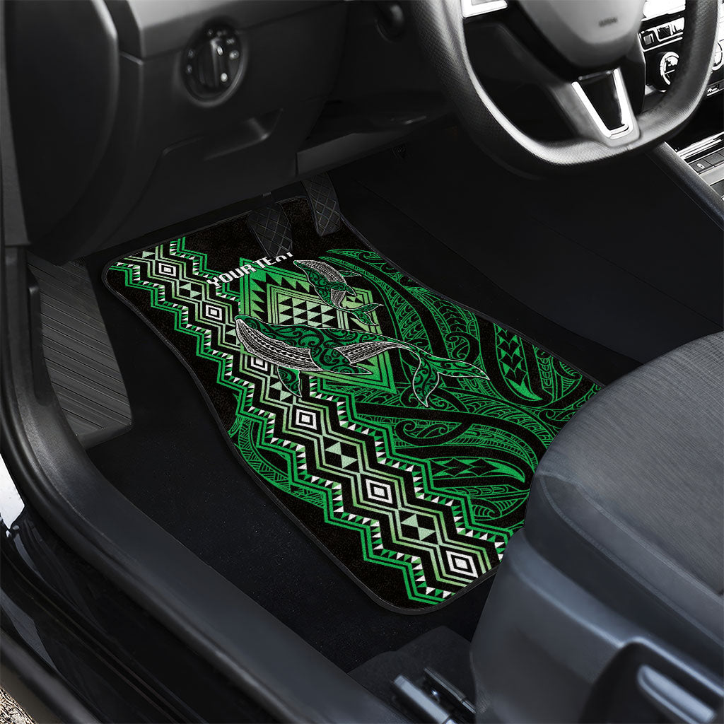 Aotearoa Iwi Ngai Tahu Personalised Car Mats NZ Maori Humpback Whale Taniko Motifs LT14 - Polynesian Pride