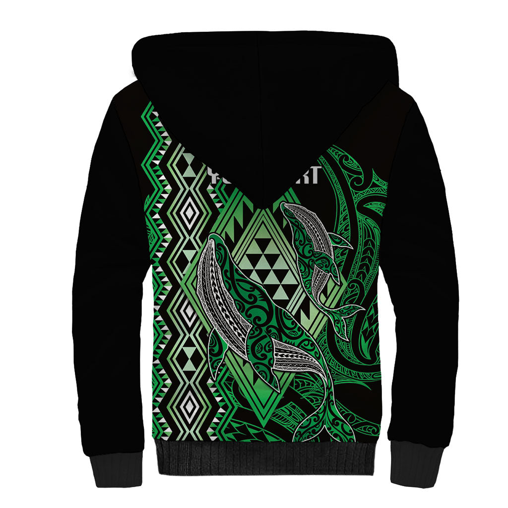 Aotearoa Iwi Ngai Tahu Personalised Sherpa Hoodie NZ Maori Humpback Whale Taniko Motifs LT14 - Polynesian Pride