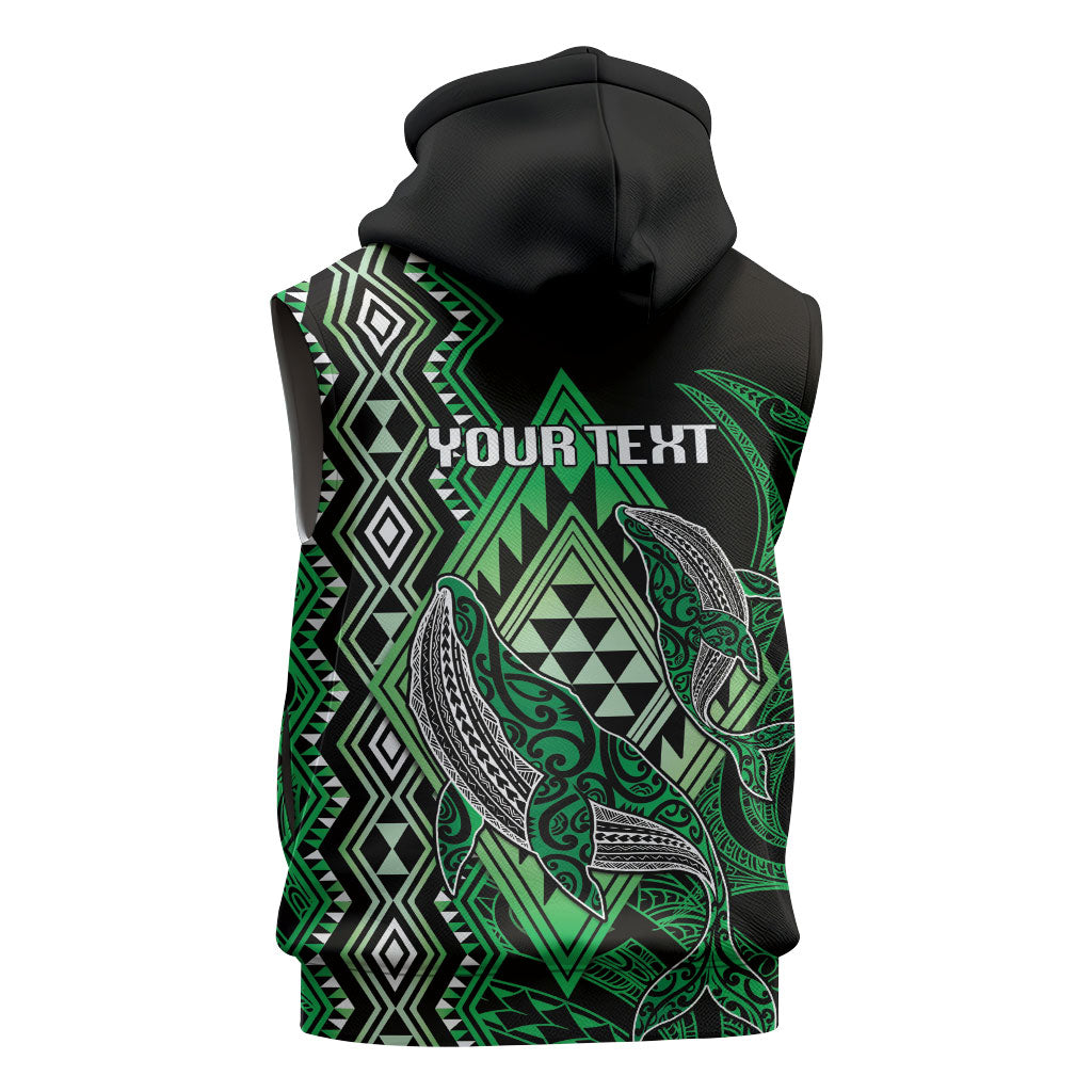 Aotearoa Iwi Ngai Tahu Personalised Sleeveless Zip Hoodie NZ Maori Humpback Whale Taniko Motifs LT14 - Polynesian Pride