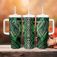 Aotearoa Iwi Ngai Tahu Personalised Tumbler With Handle NZ Maori Humpback Whale Taniko Motifs LT14 - Polynesian Pride