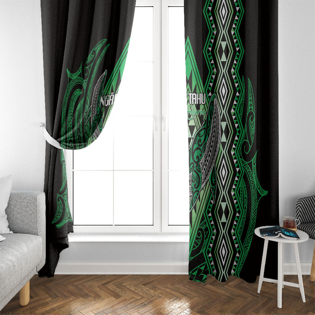 Aotearoa Iwi Ngai Tahu Window Curtain NZ Maori Humpback Whale Taniko Motifs LT14 - Polynesian Pride