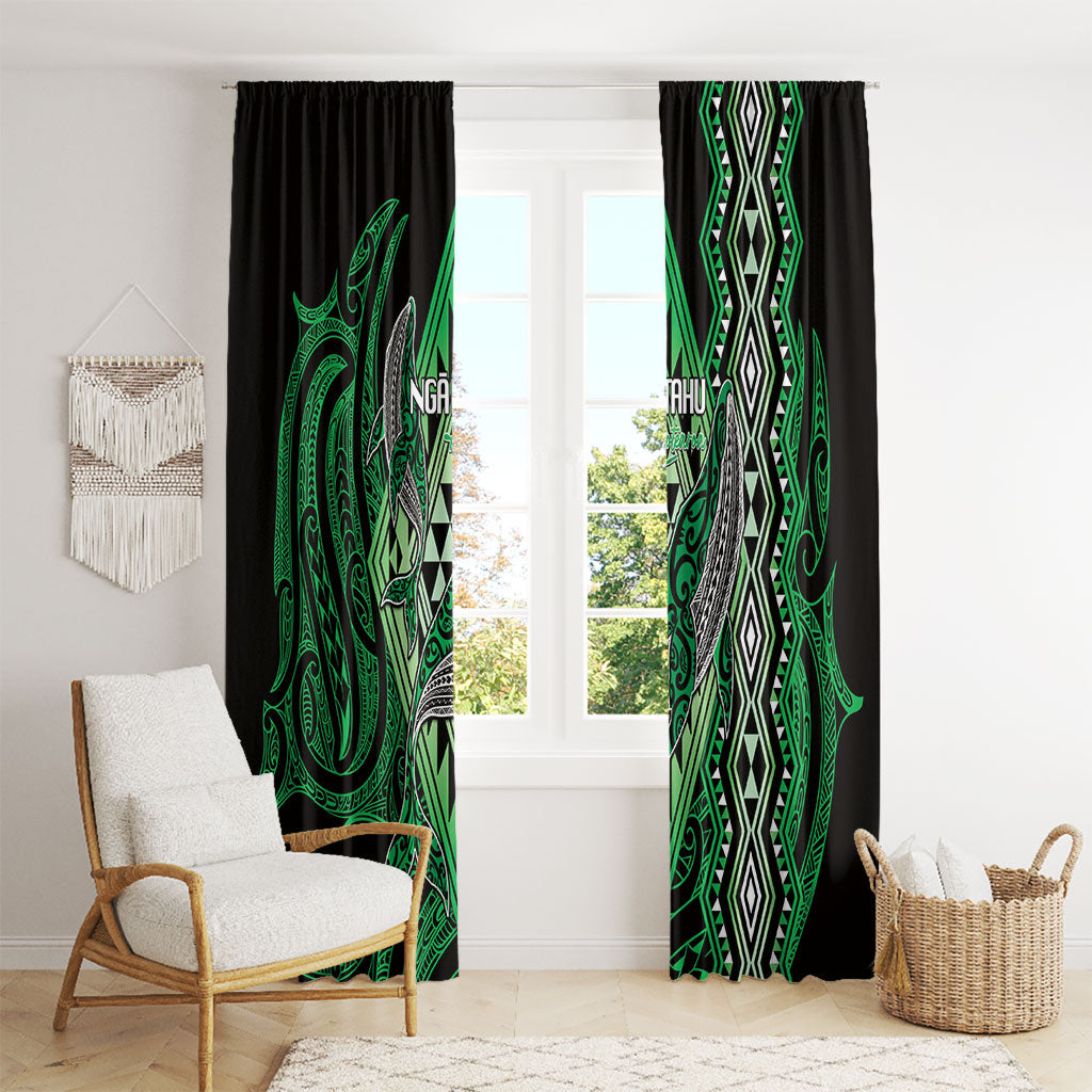 Aotearoa Iwi Ngai Tahu Window Curtain NZ Maori Humpback Whale Taniko Motifs LT14 - Polynesian Pride