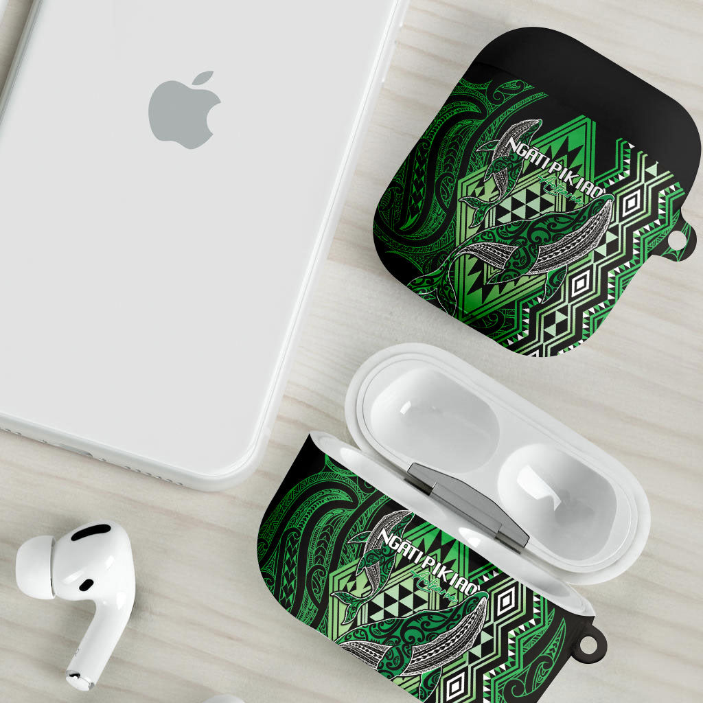 Aotearoa Iwi Ngati Pikiao AirPods Case NZ Maori Humpback Whale Taniko Motifs LT14 - Polynesian Pride