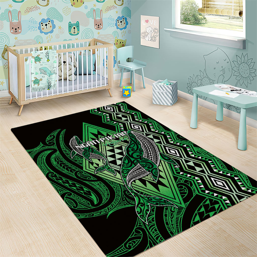 Aotearoa Iwi Ngati Pikiao Area Rug NZ Maori Humpback Whale Taniko Motifs LT14 - Polynesian Pride