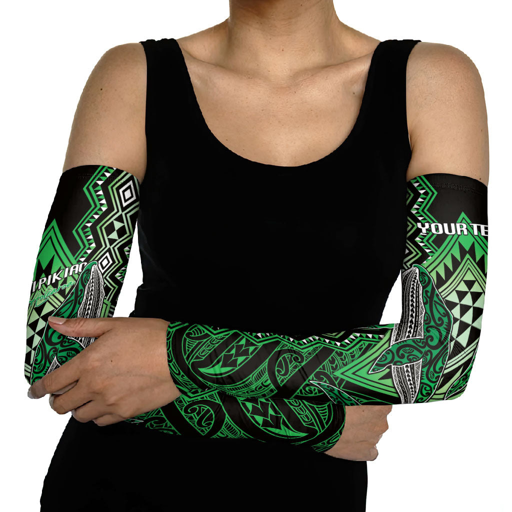 Aotearoa Iwi Ngati Pikiao Personalised Arm Sleeves NZ Maori Humpback Whale Taniko Motifs LT14 - Polynesian Pride