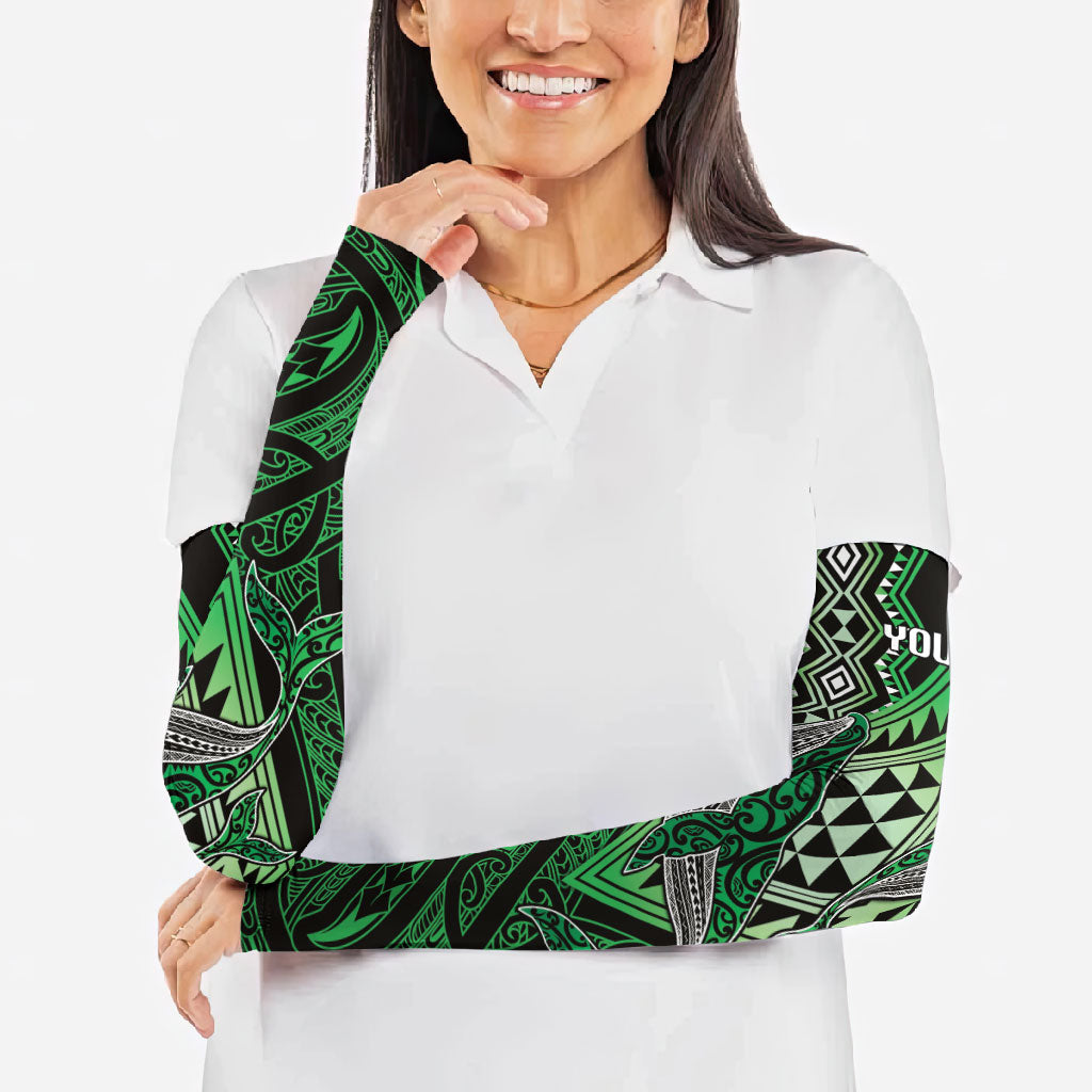 Aotearoa Iwi Ngati Pikiao Personalised Arm Sleeves NZ Maori Humpback Whale Taniko Motifs LT14 - Polynesian Pride