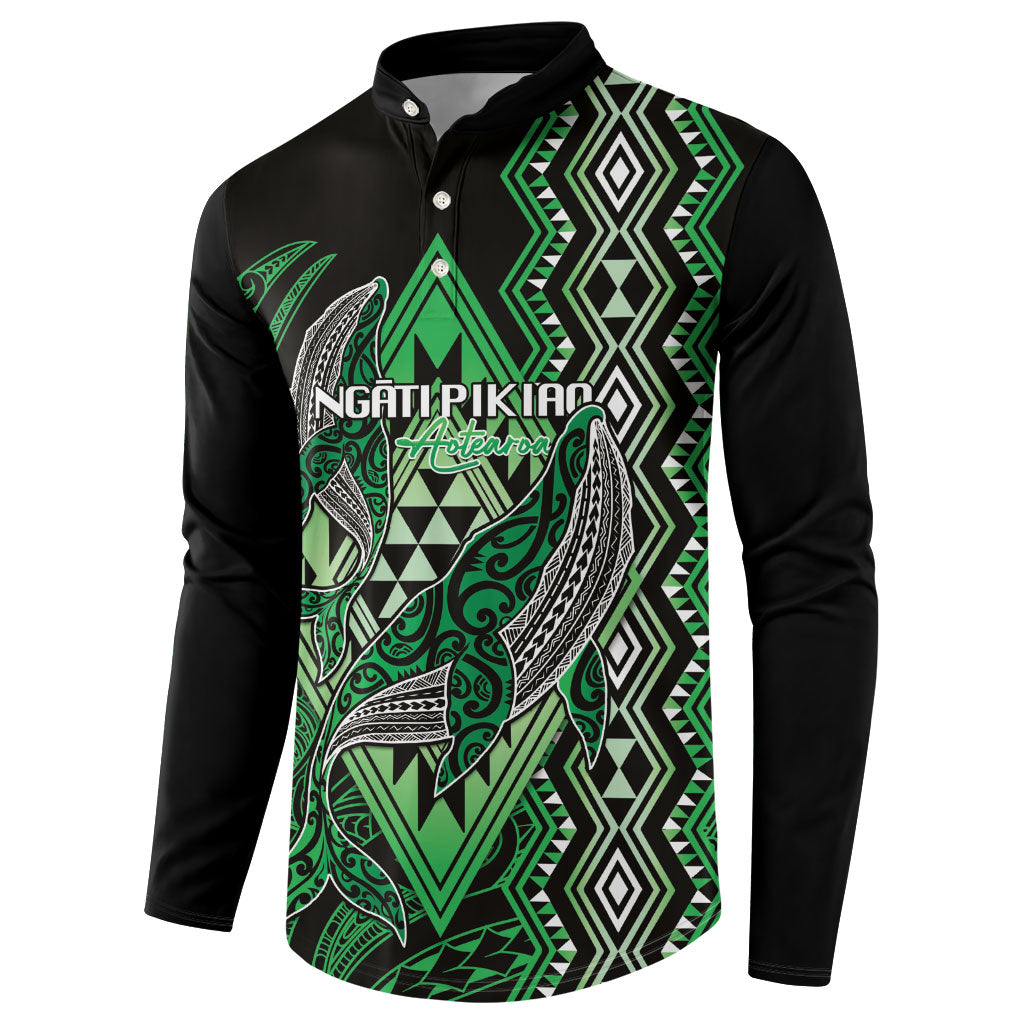 Aotearoa Iwi Ngati Pikiao Personalised Button Sweatshirt NZ Maori Humpback Whale Taniko Motifs LT14 - Polynesian Pride
