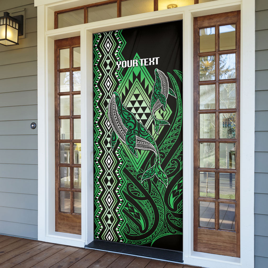 Aotearoa Iwi Ngati Pikiao Personalised Door Cover NZ Maori Humpback Whale Taniko Motifs LT14 - Polynesian Pride