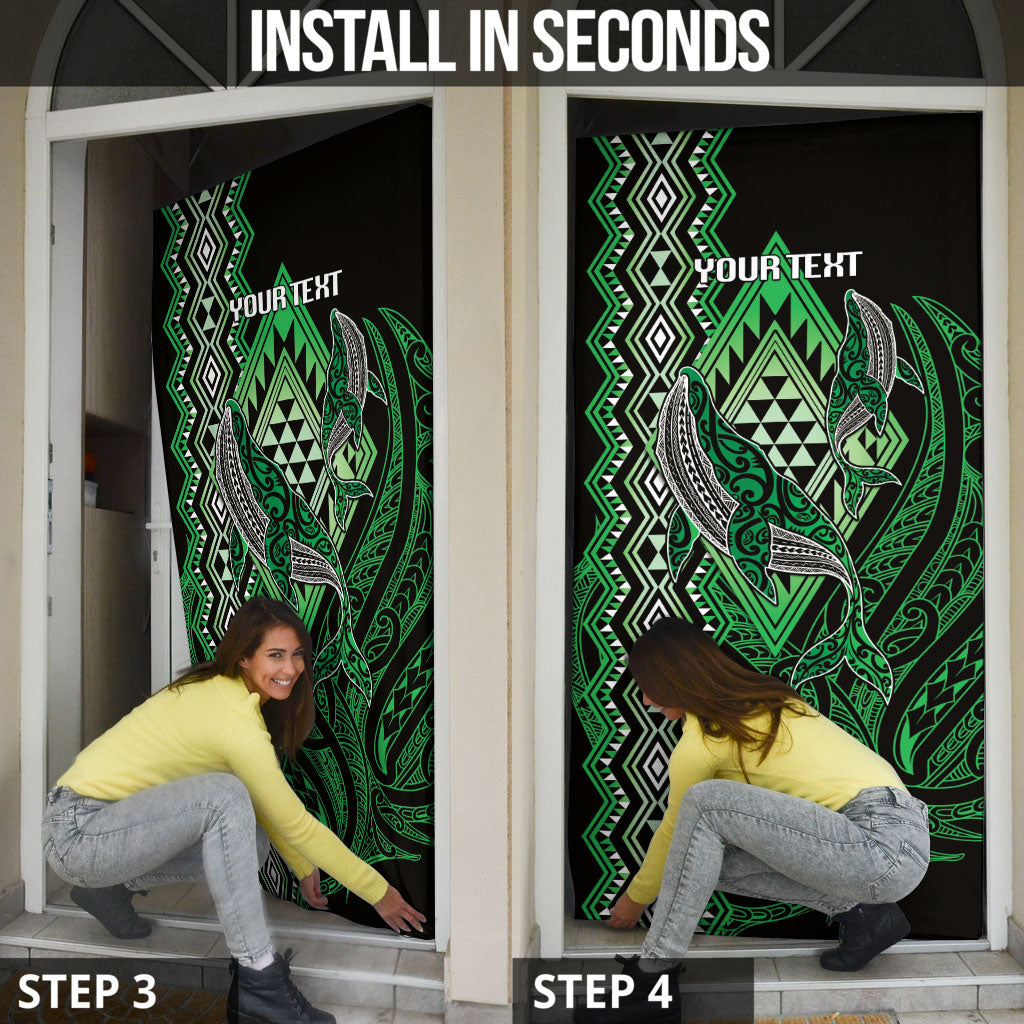 Aotearoa Iwi Ngati Pikiao Personalised Door Cover NZ Maori Humpback Whale Taniko Motifs LT14 - Polynesian Pride