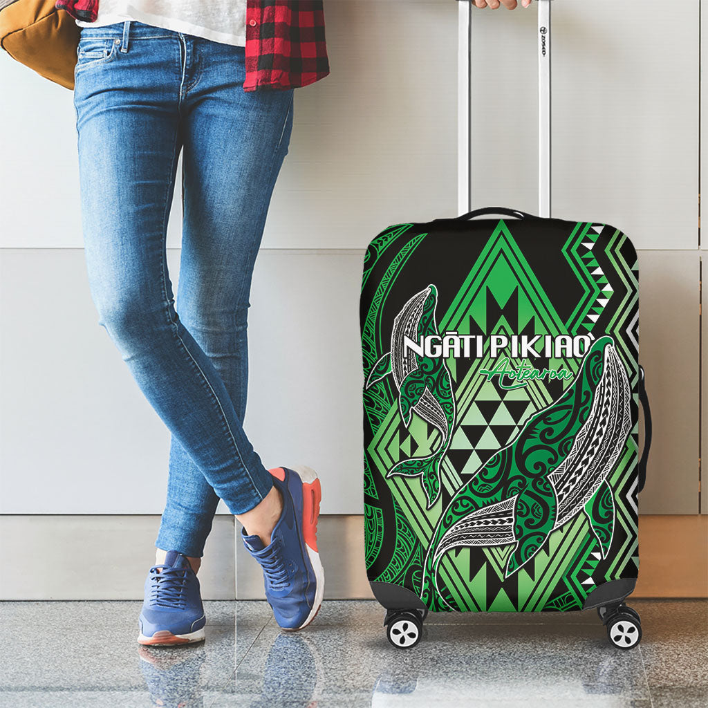 Aotearoa Iwi Ngati Pikiao Luggage Cover NZ Maori Humpback Whale Taniko Motifs LT14 - Polynesian Pride