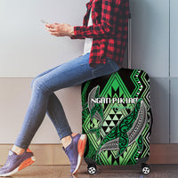 Aotearoa Iwi Ngati Pikiao Luggage Cover NZ Maori Humpback Whale Taniko Motifs LT14 - Polynesian Pride