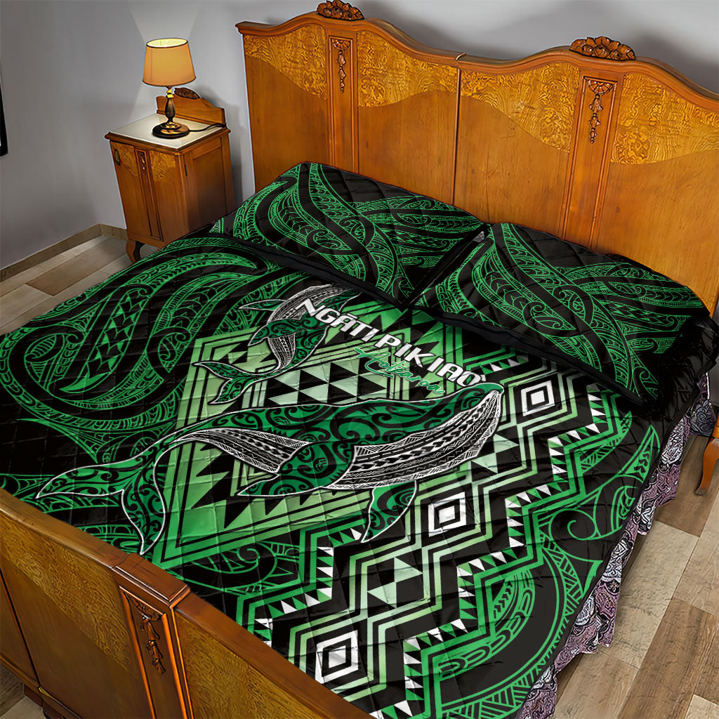 Aotearoa Iwi Ngati Pikiao Quilt Bed Set NZ Maori Humpback Whale Taniko Motifs LT14 - Polynesian Pride
