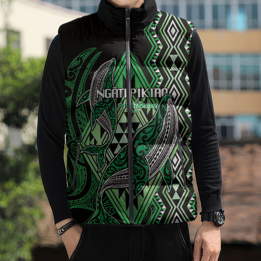 Aotearoa Iwi Ngati Pikiao Personalised Sleeveless Puffer Jacket NZ Maori Humpback Whale Taniko Motifs LT14 - Polynesian Pride