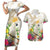 New Zealand Cacatua Galerita Couples Matching Short Sleeve Bodycon Dress and Hawaiian Shirt Aotearoa Cockatoo Tropical Flowers