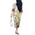 New Zealand Cacatua Galerita Off The Shoulder Long Sleeve Dress Aotearoa Cockatoo Tropical Flowers