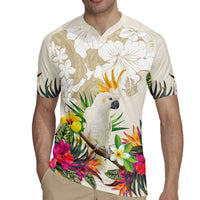 New Zealand Cacatua Galerita Rugby Jersey Aotearoa Cockatoo Tropical Flowers