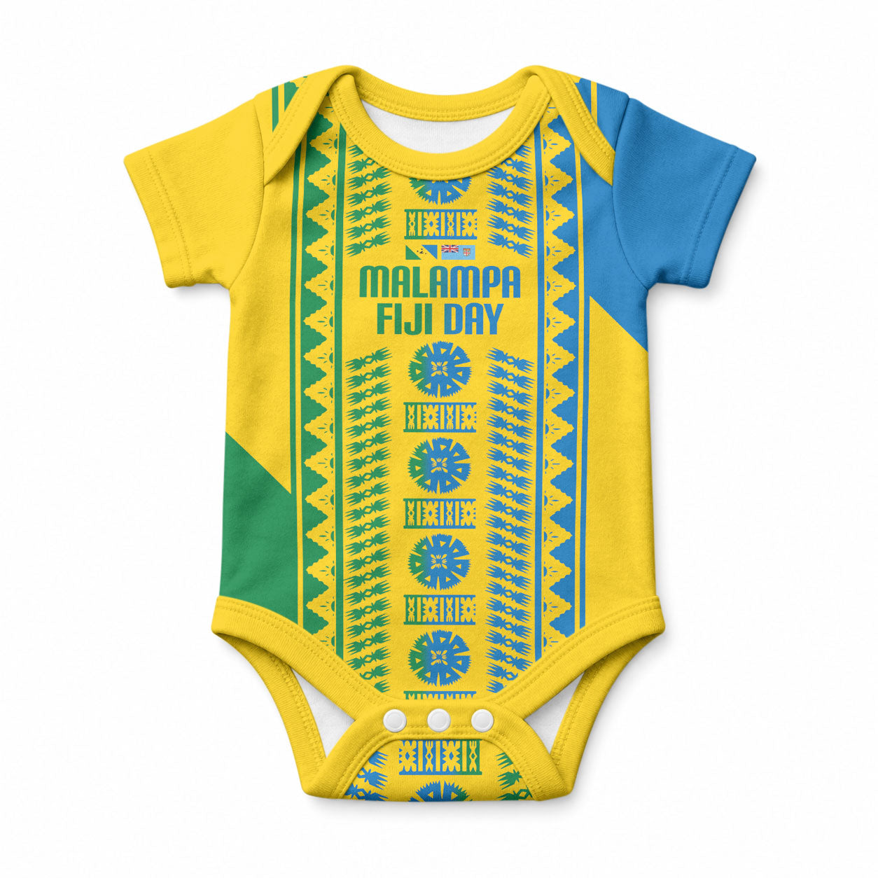 Malampa Fiji Day Baby Onesie 10 October Together We Grow Tapa Motifs
