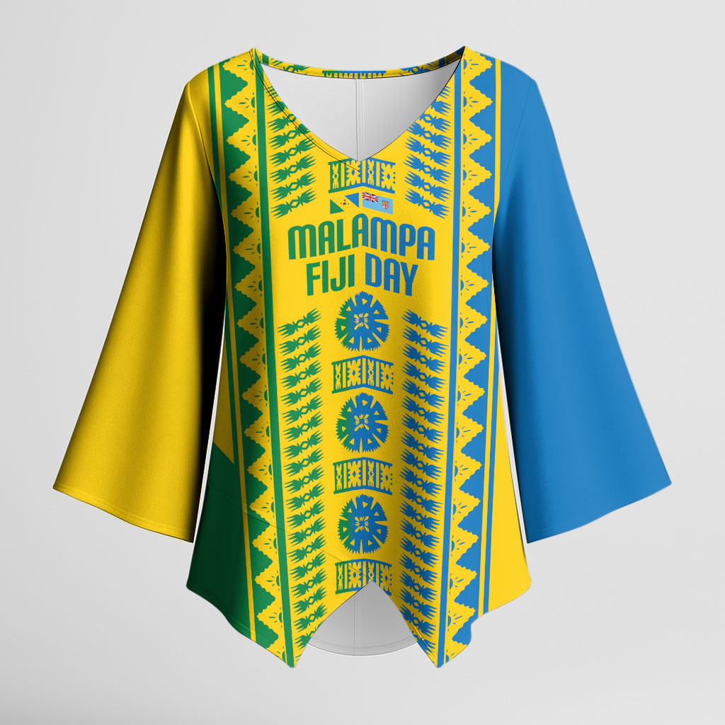 Malampa Fiji Day Kimono Sleeve Blouse 10 October Together We Grow Tapa Motifs
