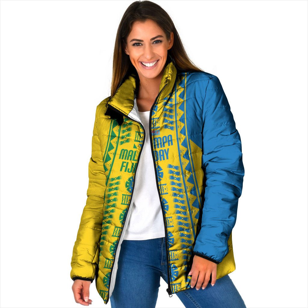 Malampa Fiji Day Padded Jacket 10 October Together We Grow Tapa Motifs