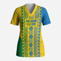 Malampa Fiji Day Scrub Top 10 October Together We Grow Tapa Motifs