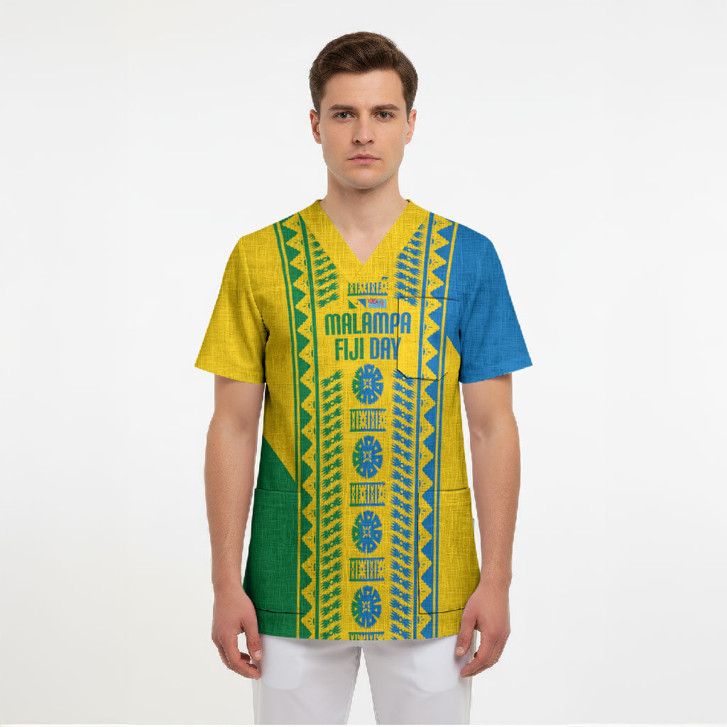 Malampa Fiji Day Scrub Top 10 October Together We Grow Tapa Motifs