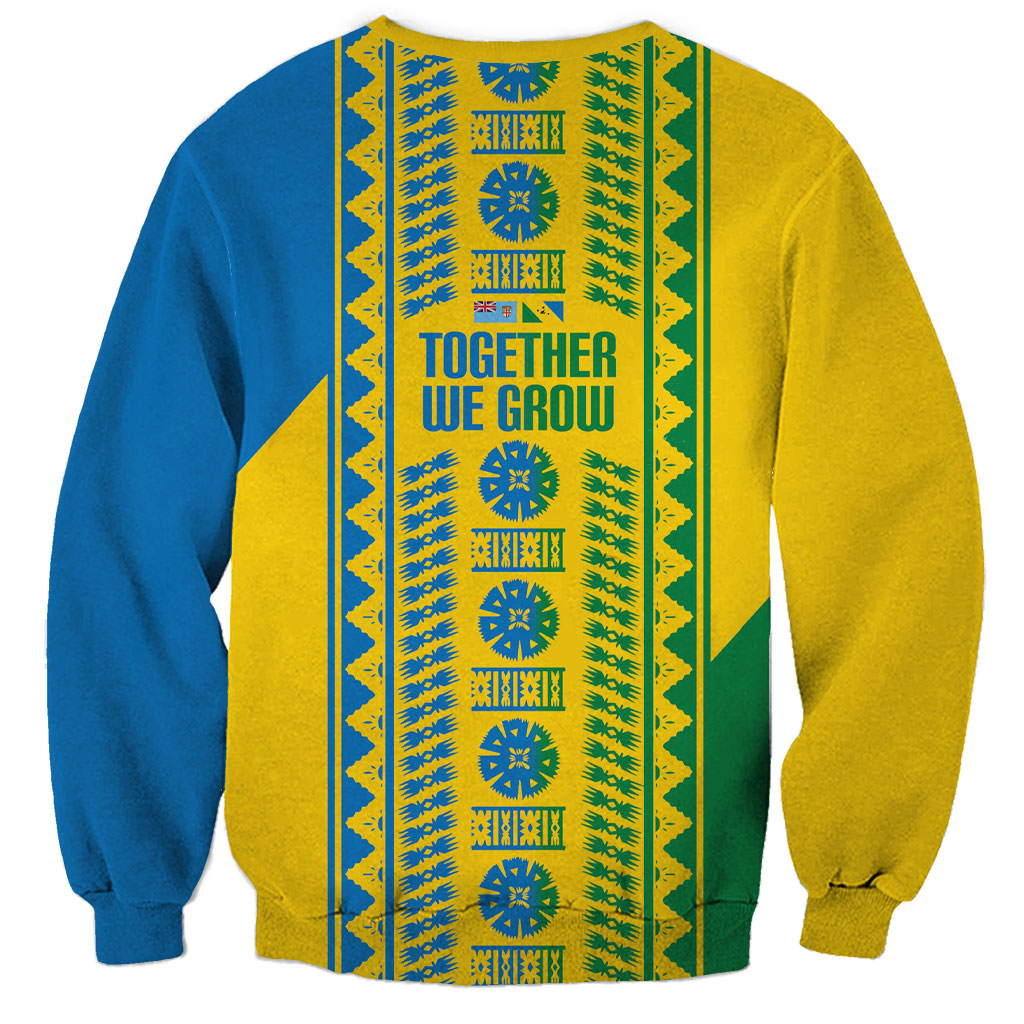 Malampa Fiji Day Sweatshirt 10 October Together We Grow Tapa Motifs