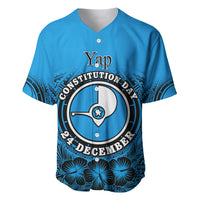 Personalised Yap Constitution Day Baseball Jersey FSM Seal Happy 24 December LT14 Blue - Polynesian Pride