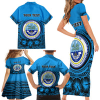 Personalised Yap Constitution Day Family Matching Short Sleeve Bodycon Dress and Hawaiian Shirt FSM Seal Happy 24 December LT14 - Polynesian Pride