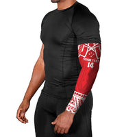 Samoa Rugby Custom Arm Sleeves Toa Samoa Pacific Sporty Red - Polynesian Pride