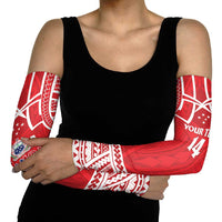 Samoa Rugby Custom Arm Sleeves Toa Samoa Pacific Sporty Red - Polynesian Pride