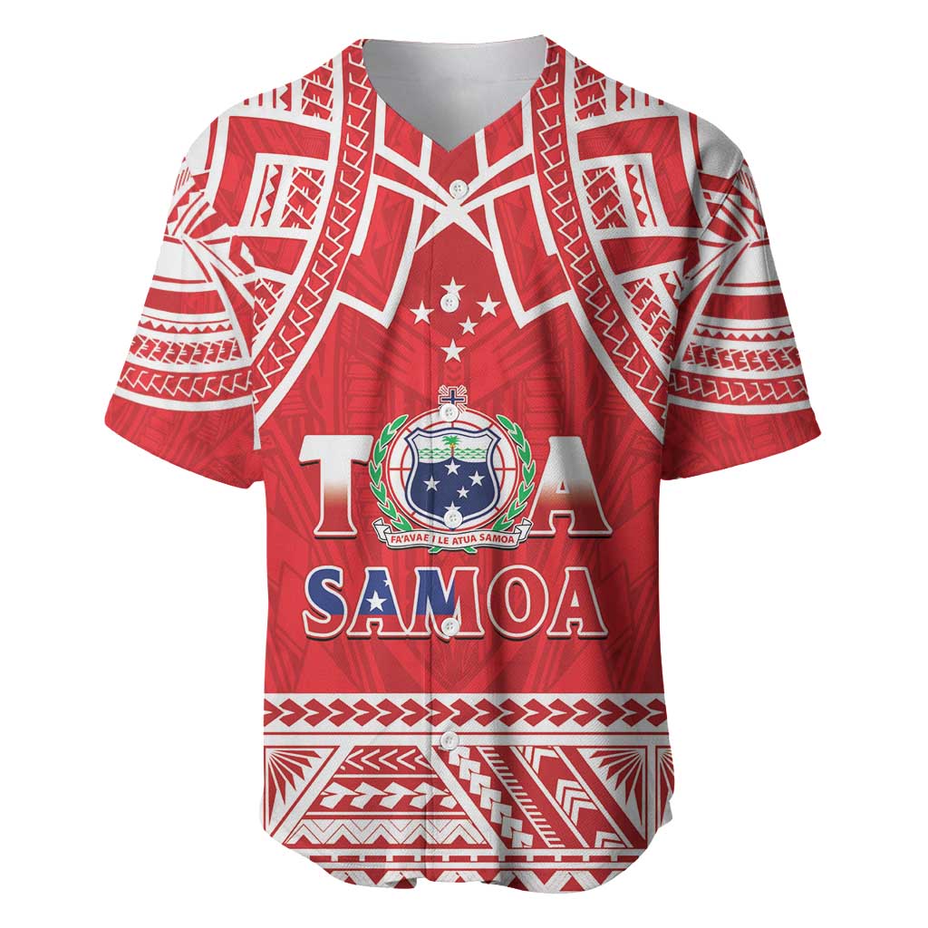 Samoa Rugby Custom Baseball Jersey Toa Samoa Pacific Sporty Red - Polynesian Pride
