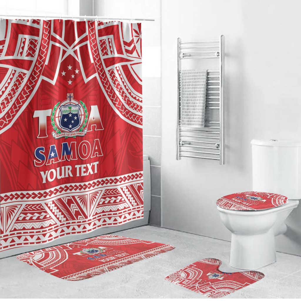 Samoa Rugby Custom Bathroom Set Toa Samoa Pacific Sporty Red - Polynesian Pride