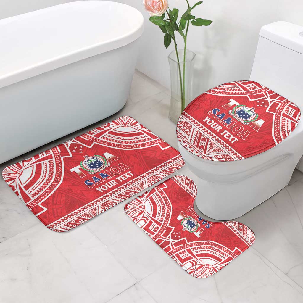 Samoa Rugby Custom Bathroom Set Toa Samoa Pacific Sporty Red - Polynesian Pride