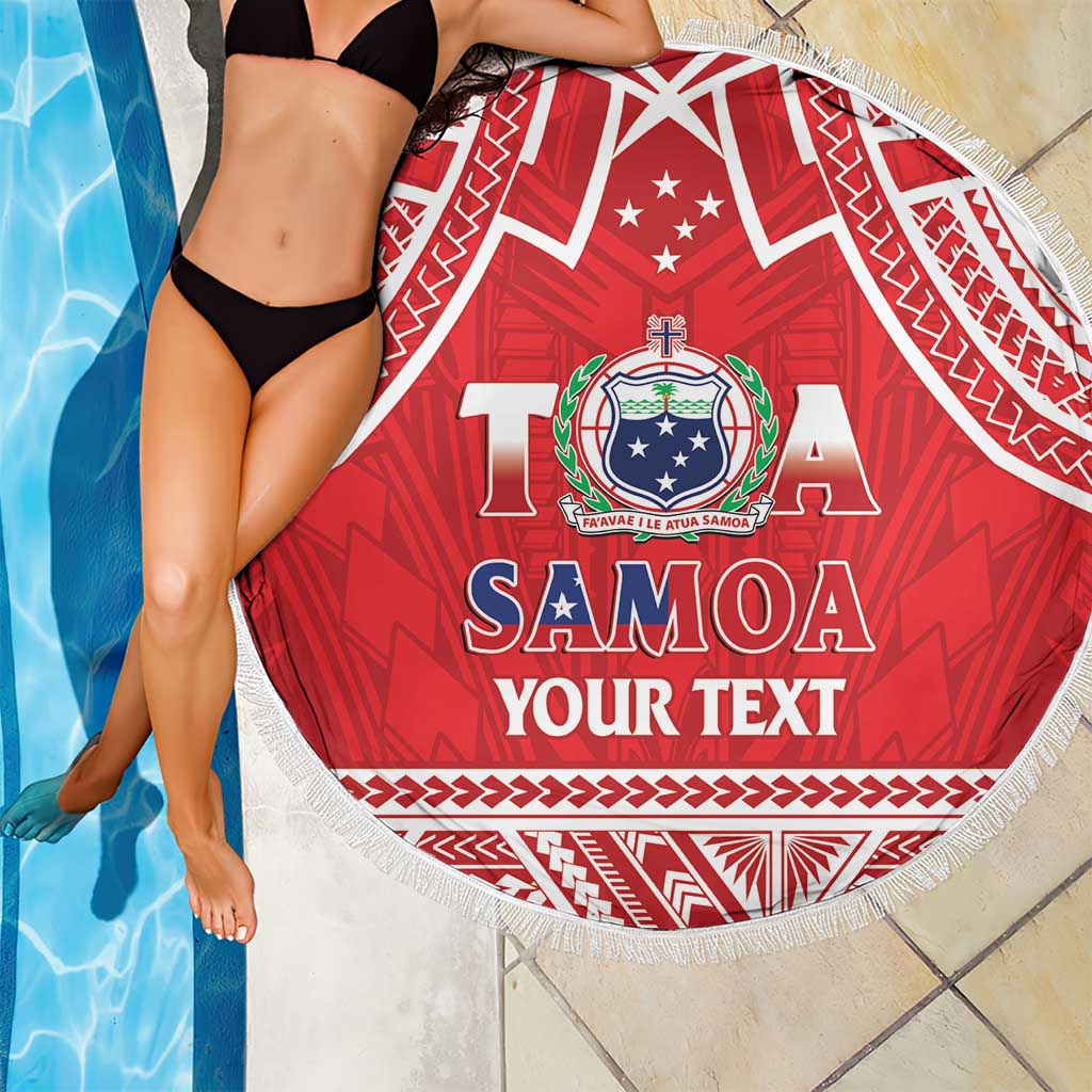 Samoa Rugby Custom Beach Blanket Toa Samoa Pacific Sporty Red - Polynesian Pride