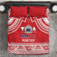 Samoa Rugby Custom Bedding Set Toa Samoa Pacific Sporty Red - Polynesian Pride