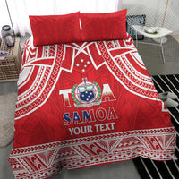 Samoa Rugby Custom Bedding Set Toa Samoa Pacific Sporty Red - Polynesian Pride