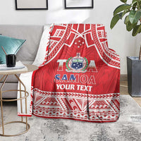 Samoa Rugby Custom Blanket Toa Samoa Pacific Sporty Red - Polynesian Pride