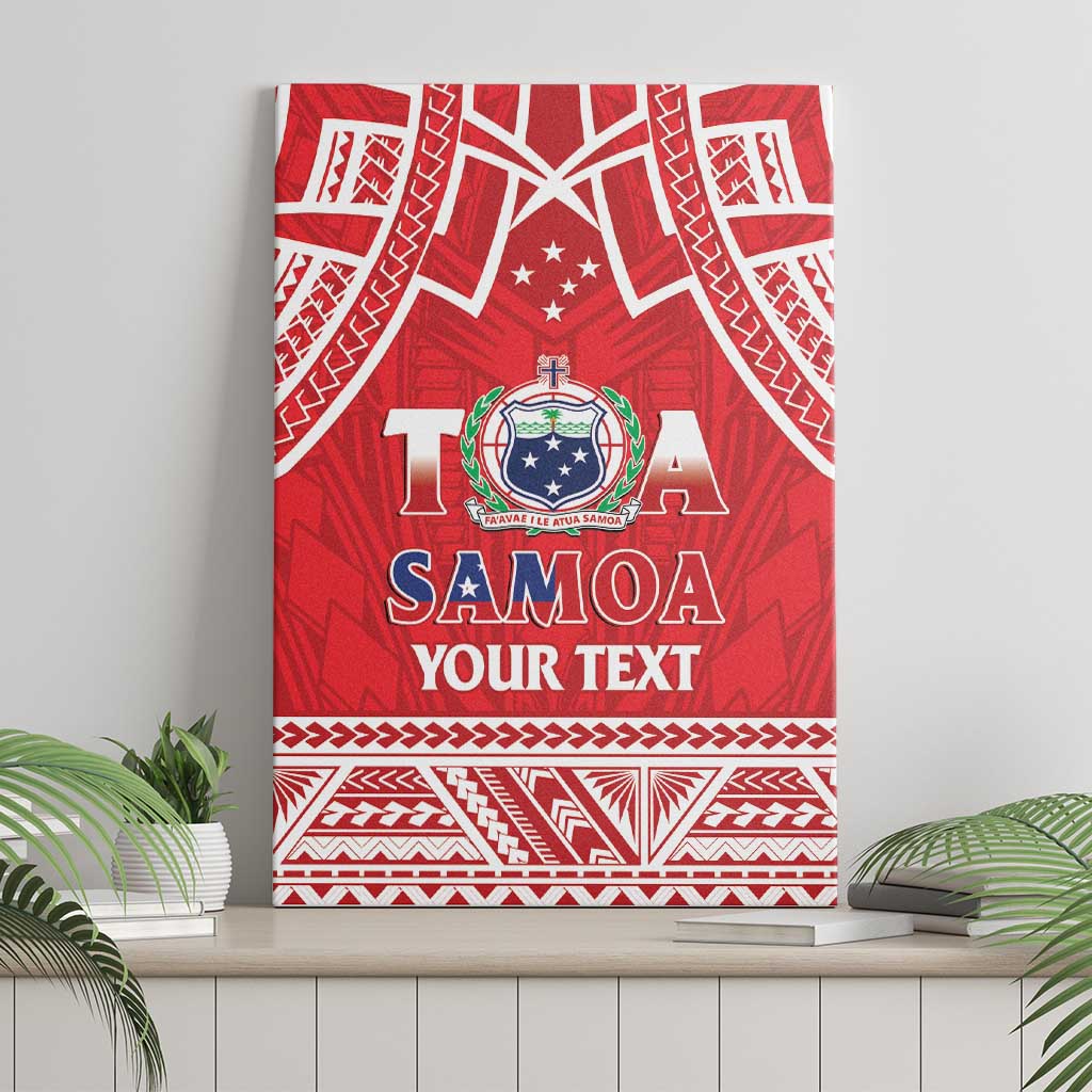 Samoa Rugby Custom Canvas Wall Art Toa Samoa Pacific Sporty Red - Polynesian Pride