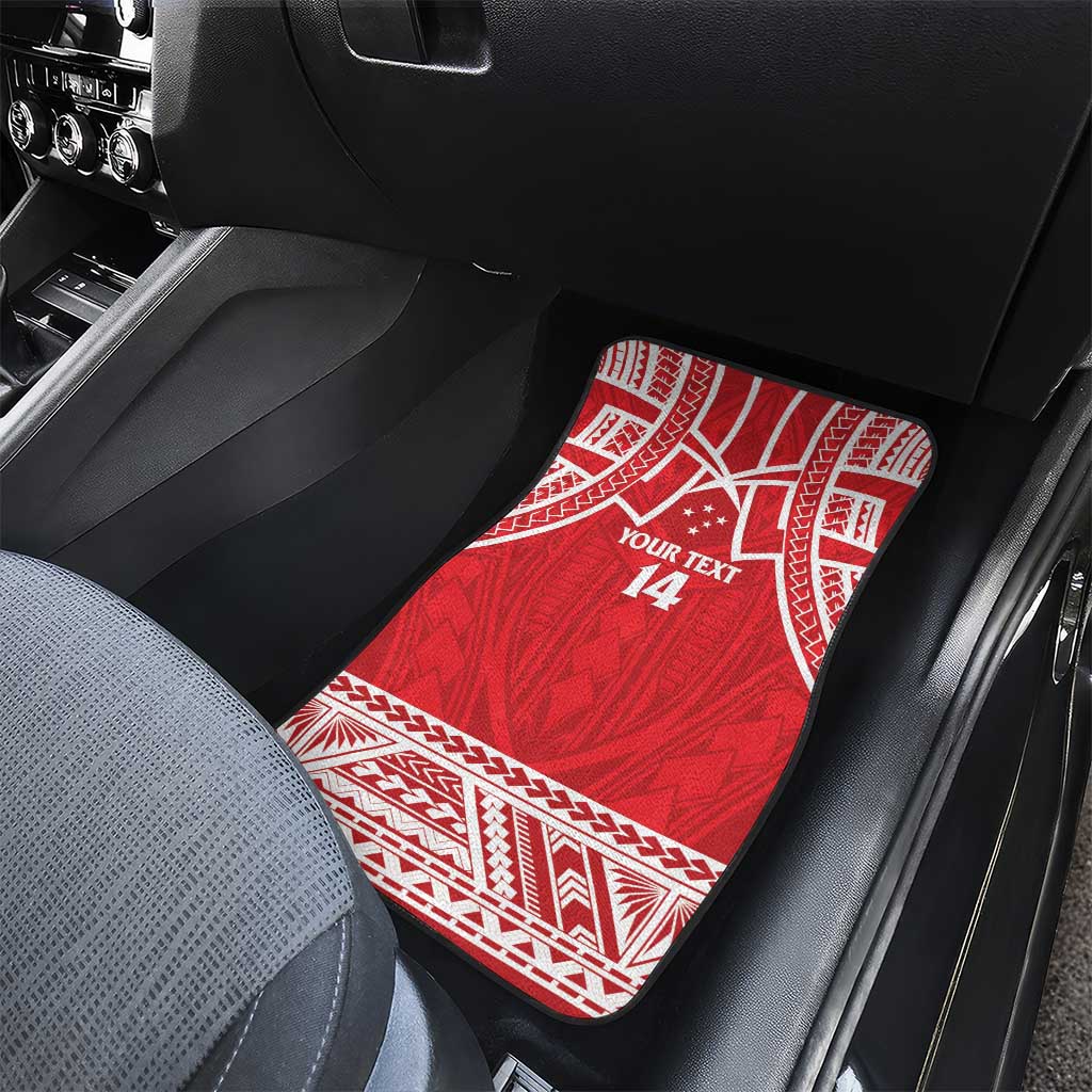 Samoa Rugby Custom Car Mats Toa Samoa Pacific Sporty Red - Polynesian Pride