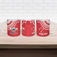 Samoa Rugby Custom Ceramic Mug Toa Samoa Pacific Sporty Red - Polynesian Pride