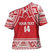 Samoa Rugby Custom Cross Shoulder Shirt Toa Samoa Pacific Sporty Red - Polynesian Pride