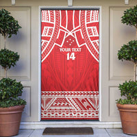 Samoa Rugby Custom Door Cover Toa Samoa Pacific Sporty Red - Polynesian Pride
