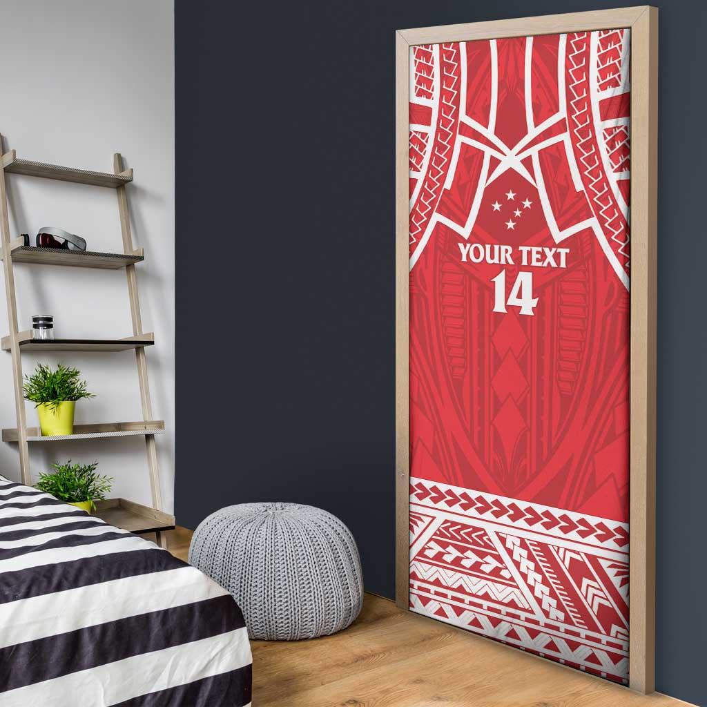 Samoa Rugby Custom Door Cover Toa Samoa Pacific Sporty Red - Polynesian Pride