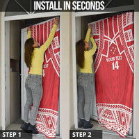 Samoa Rugby Custom Door Cover Toa Samoa Pacific Sporty Red - Polynesian Pride