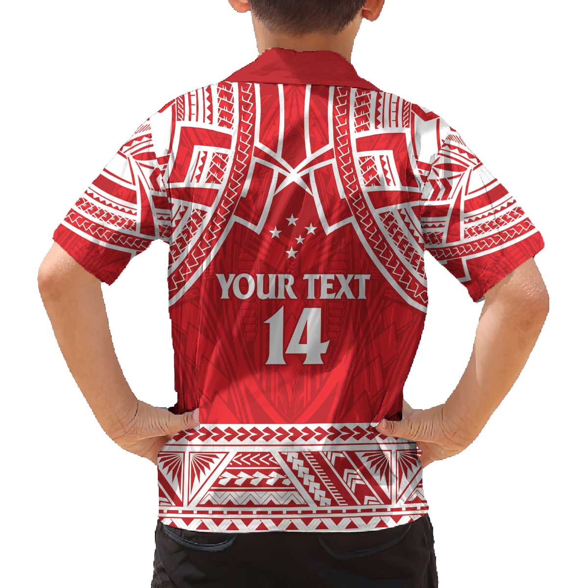 Samoa Rugby Custom Family Matching Off The Shoulder Long Sleeve Dress and Hawaiian Shirt Toa Samoa Pacific Sporty Red - Polynesian Pride