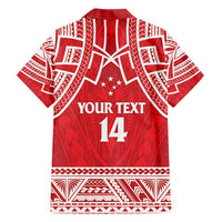 Samoa Rugby Custom Family Matching Short Sleeve Bodycon Dress and Hawaiian Shirt Toa Samoa Pacific Sporty Red - Polynesian Pride