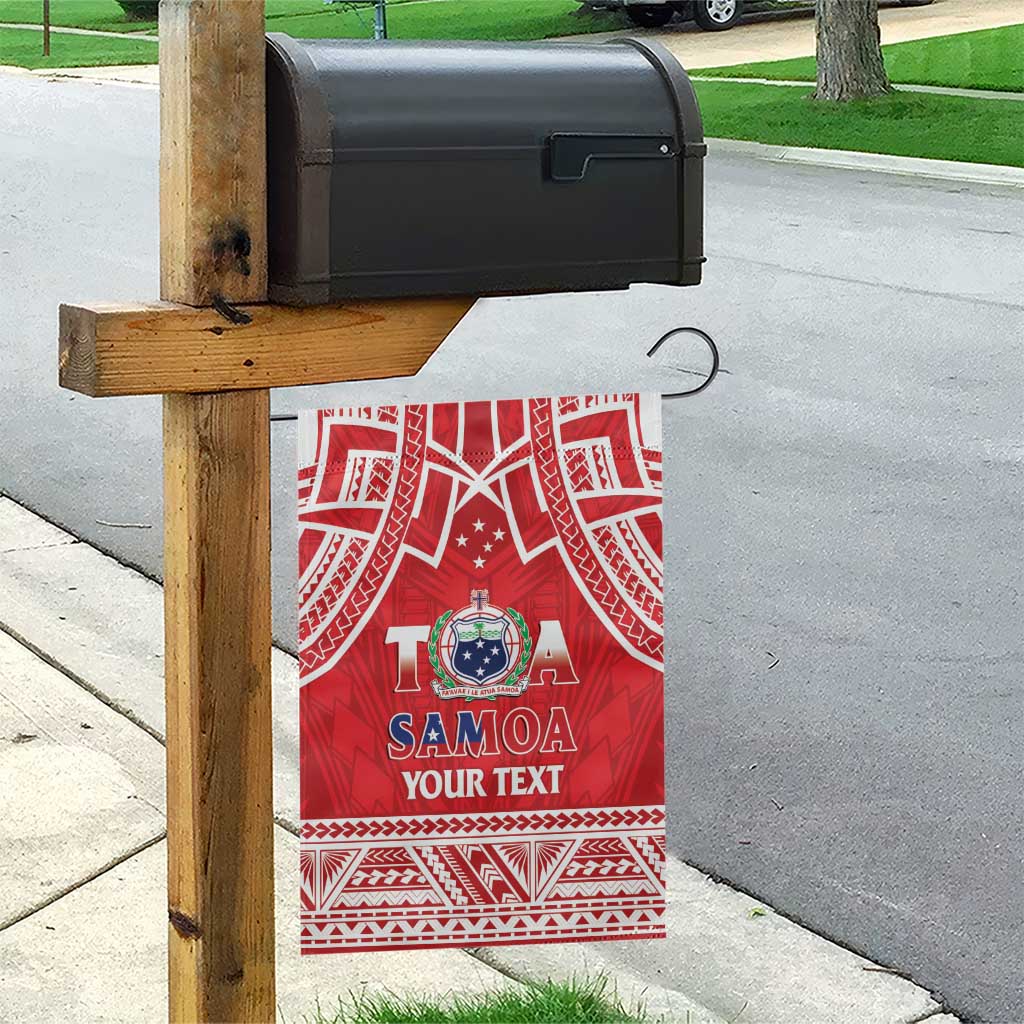 Samoa Rugby Custom Garden Flag Toa Samoa Pacific Sporty Red - Polynesian Pride