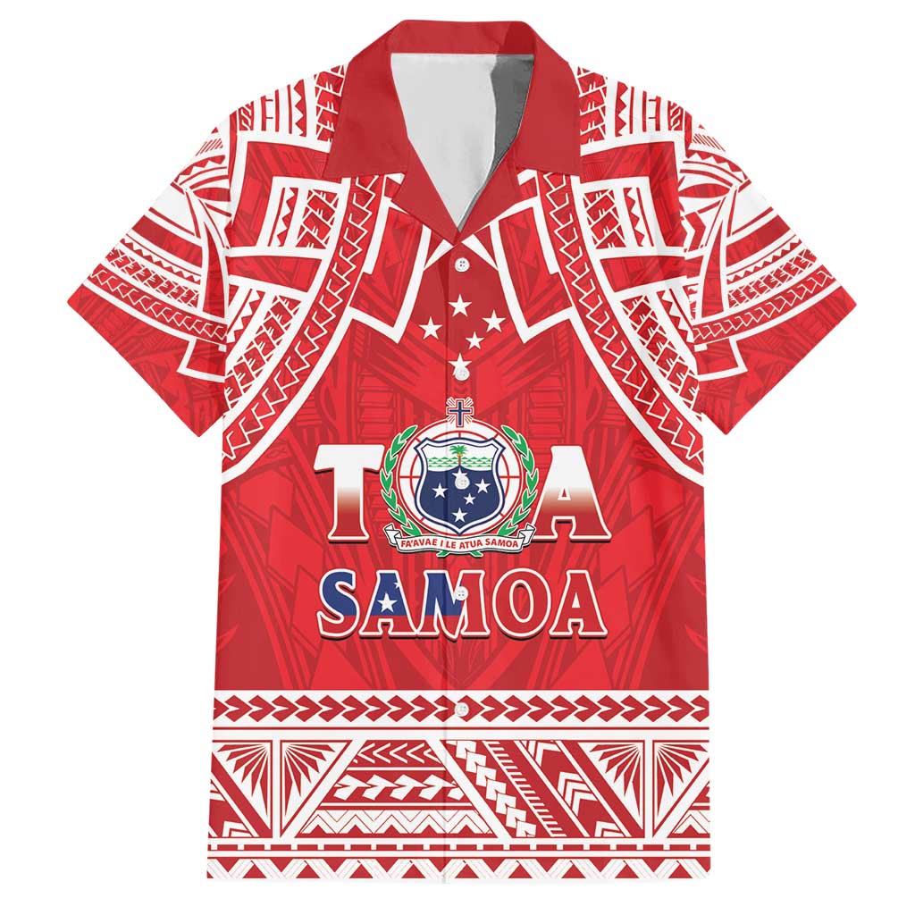 Samoa Rugby Custom Hawaiian Shirt Toa Samoa Pacific Sporty Red - Polynesian Pride